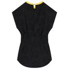 Girls Black Logo Broderie Anglaise Dress, 1, hi-res