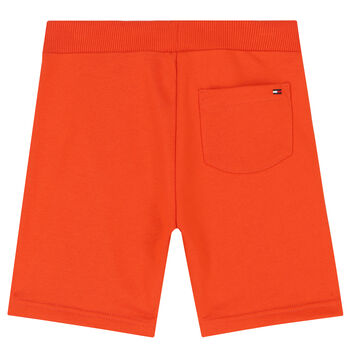 Boys Orange Logo Shorts