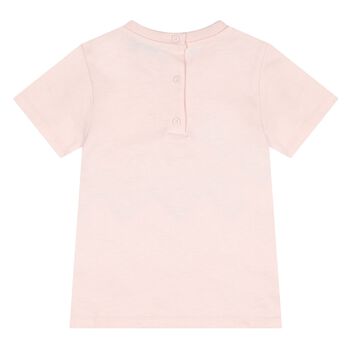 Younger Girls Pink Zig Zag Logo T-Shirt