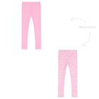 Girls Pink Logo Reversible Leggings, 1, hi-res