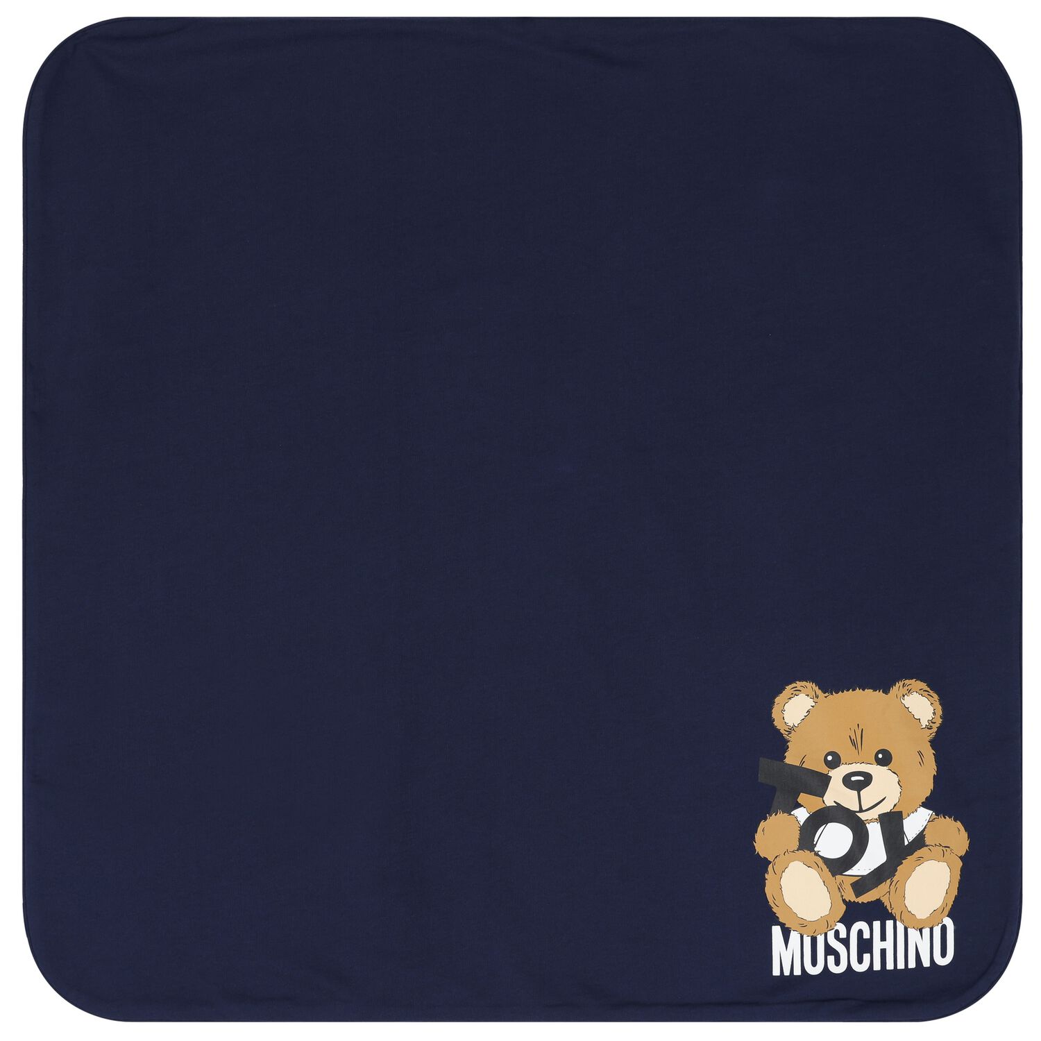 Navy Blue Teddy Bear Logo Baby Blanket, 2, hi-res