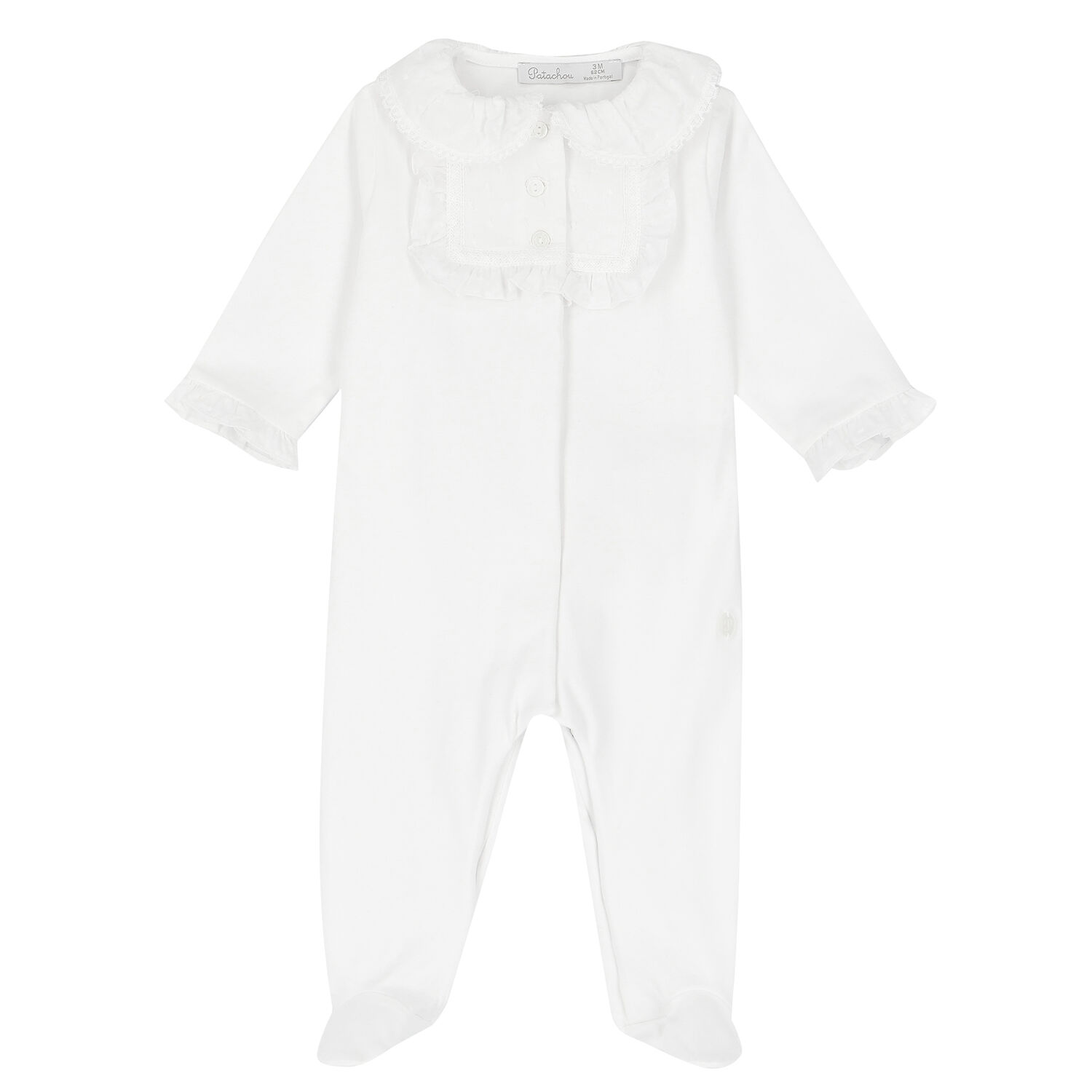 Girls White Babygrow, 1, hi-res
