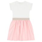 Girls White & Pink Heart Dress, 2, hi-res