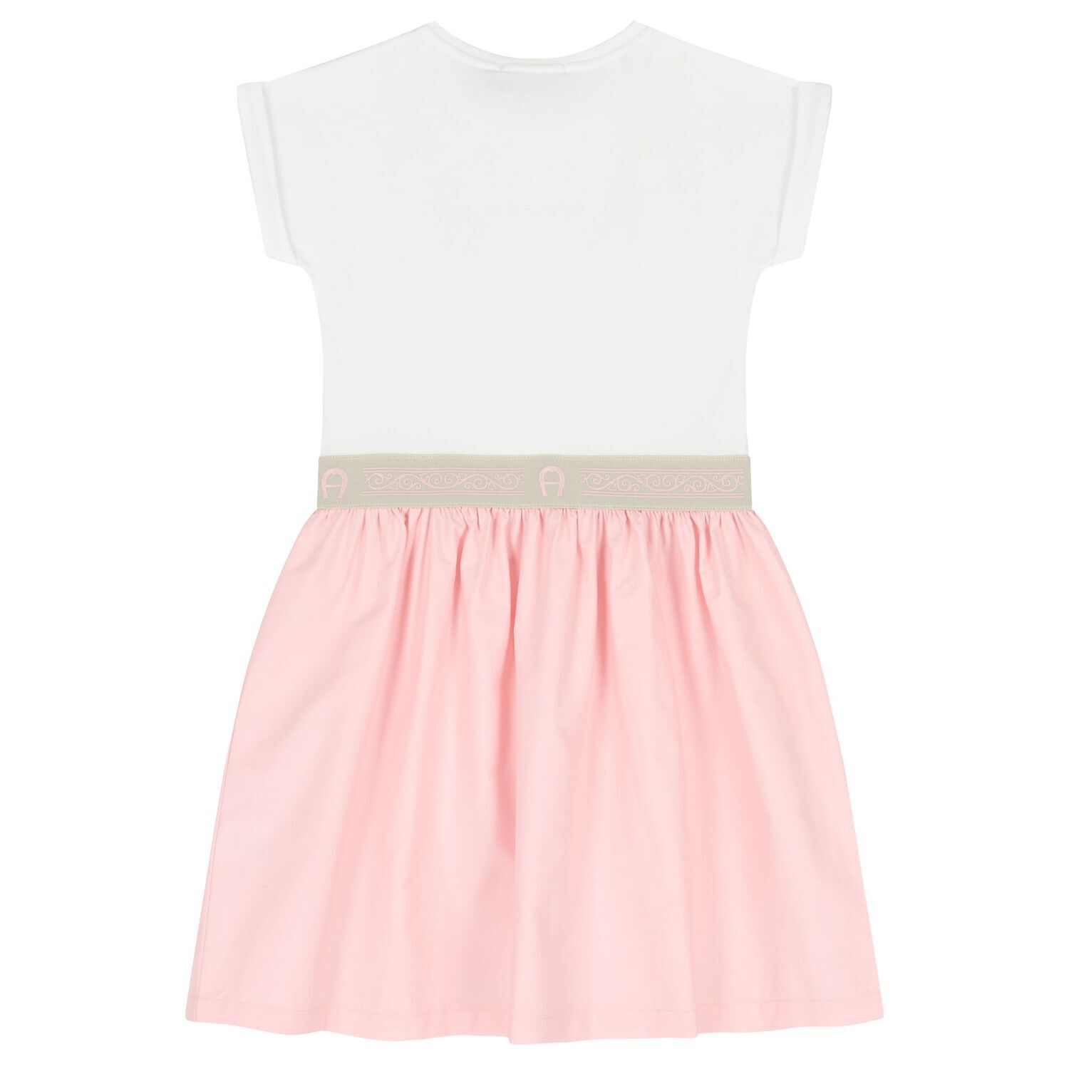 Girls White & Pink Heart Dress, 2, hi-res