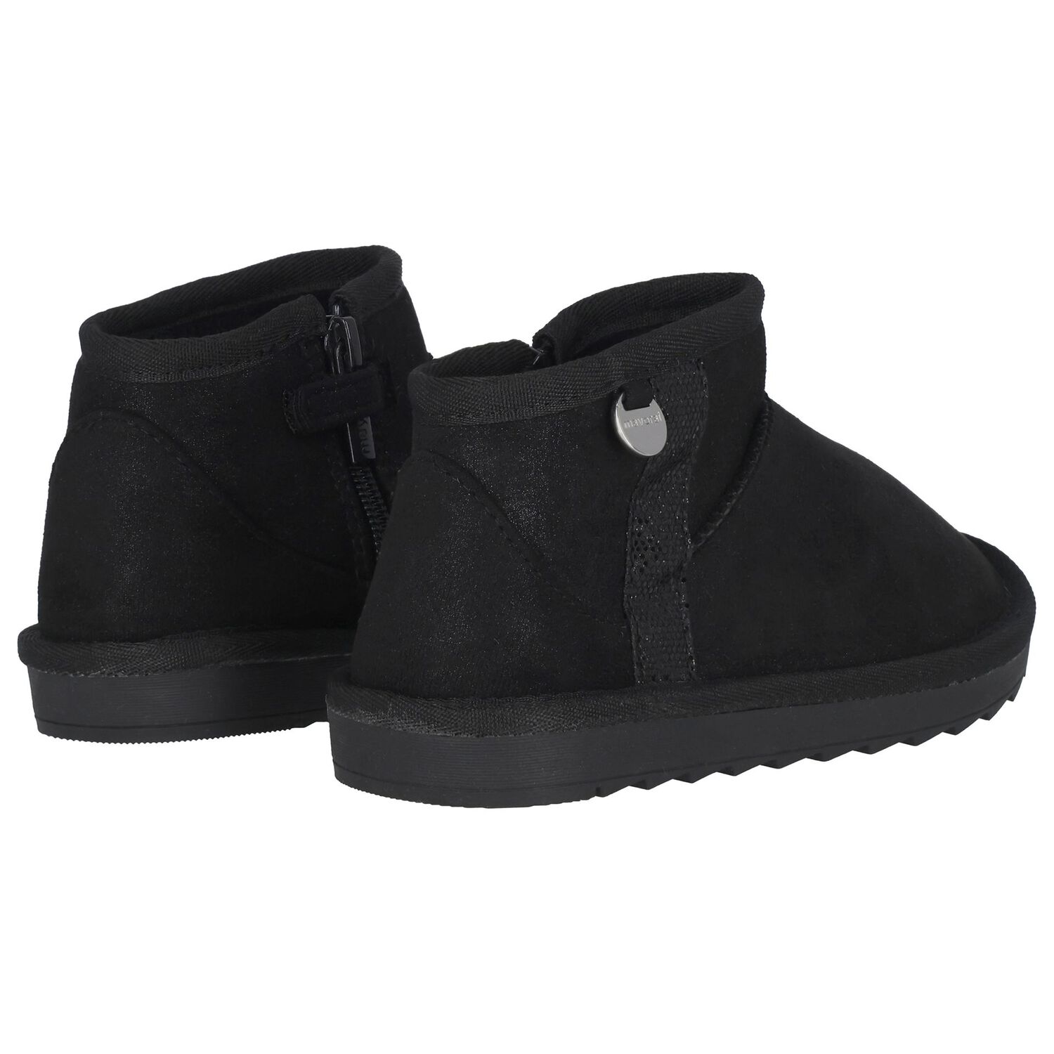 Girls Black Faux Suede Boots, 4, hi-res