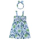 Girls Blue Pineapple Dress Set, 4, hi-res