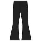 Girls Black Flared Leggings, 1, hi-res