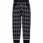 Girls Blue Knitted Mini Me Logo Trousers, 1, hi-res