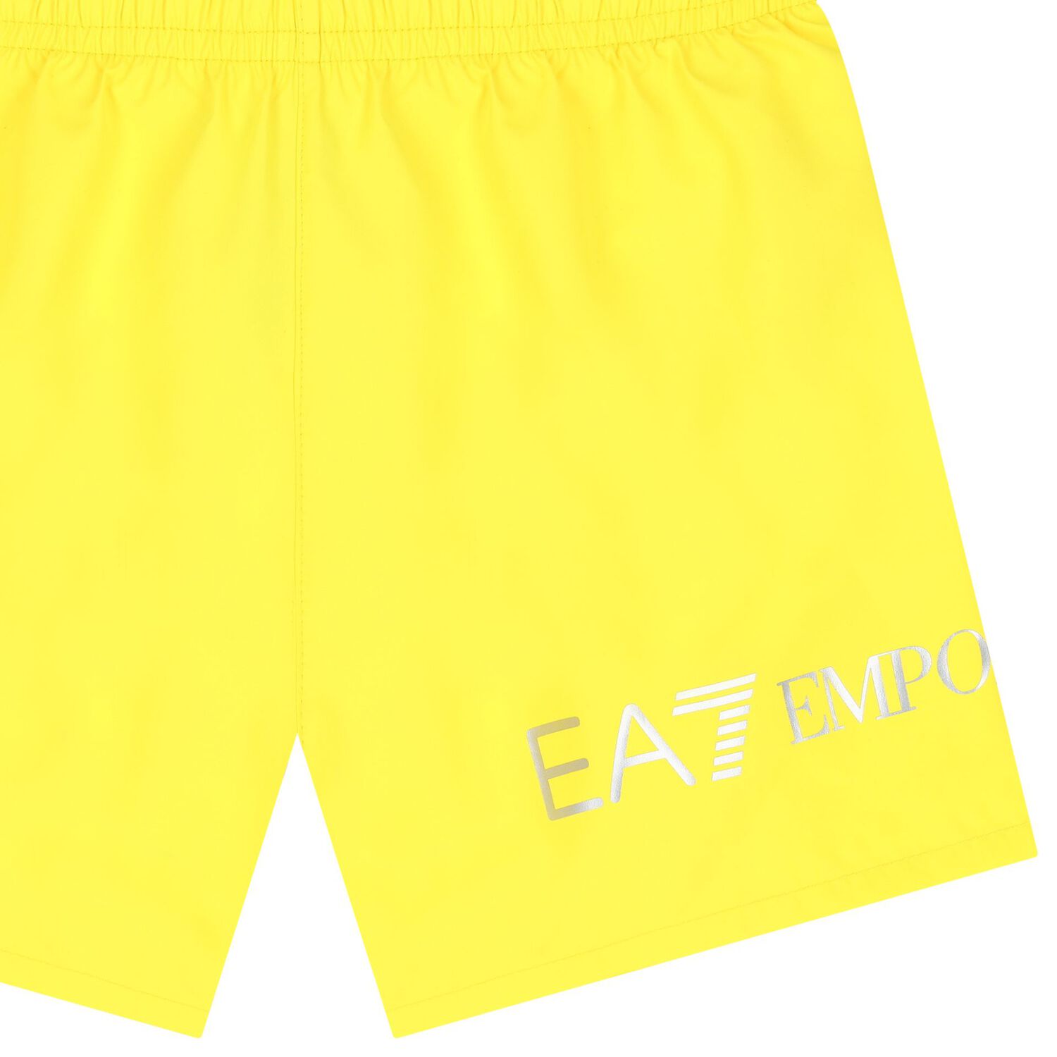 Boys Yellow Logo Swim Shorts, 1, hi-res