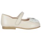Younger Girls Ivory Bow Shoes, 3, hi-res