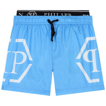 Boys Blue Logo Swim Shorts