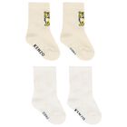 White & Ivory Tiger Logo Socks ( 2 Pack ), 2, hi-res