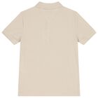 Boys Beige Logo Polo Shirt, 1, hi-res