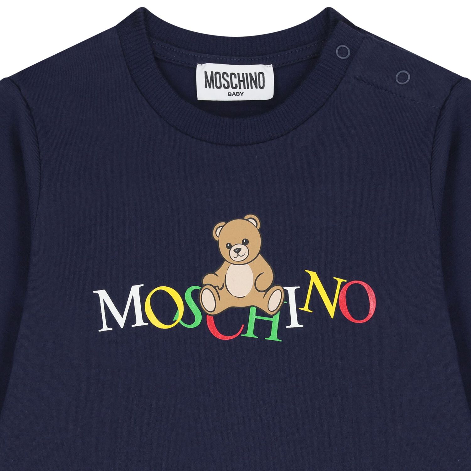 Younger Navy Blue Teddy Bear Logo Long Sleeve Top, 2, hi-res image number null