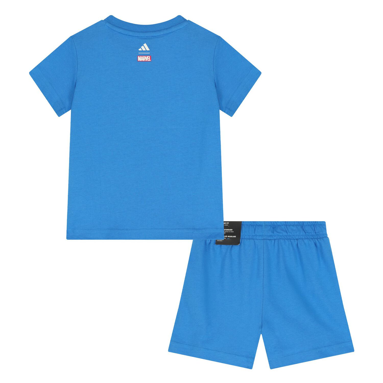 Younger Boys Blue Marvel Shorts Set, 1, hi-res