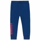 Boys Blue Logo Joggers, 1, hi-res