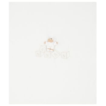 Ivory Teddy Bear Baby Blanket
