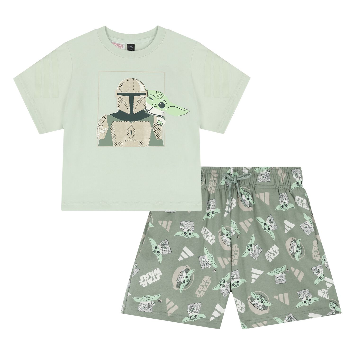 Boys Green Logo Stars Wars Shorts Set, 1, hi-res