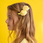Girls Yellow Rosebud Hairclips ( 2-Pack ), 2, hi-res