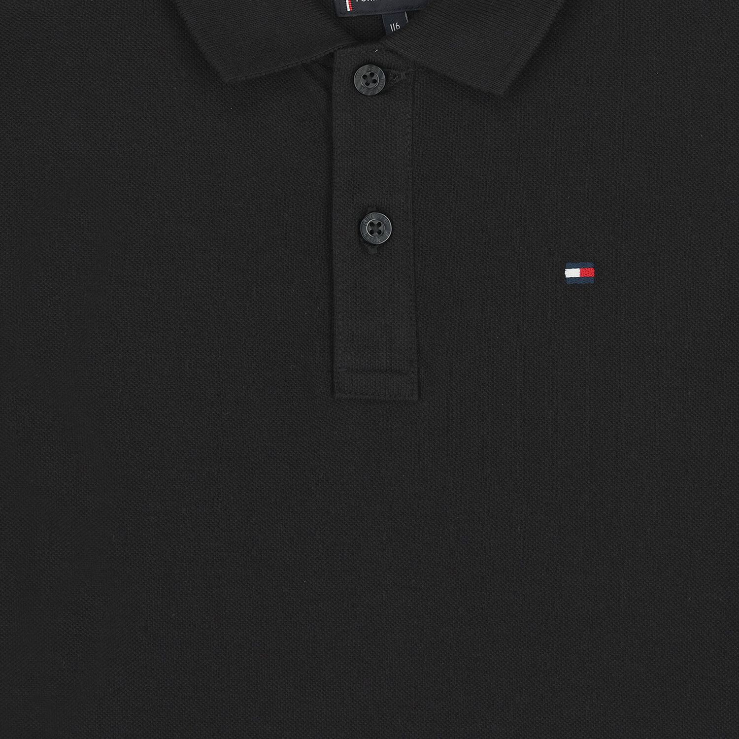 Boys Black Logo Polo Shirt, 1, hi-res