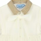 Girls Ivory & Gold Tulle Dress, 1, hi-res