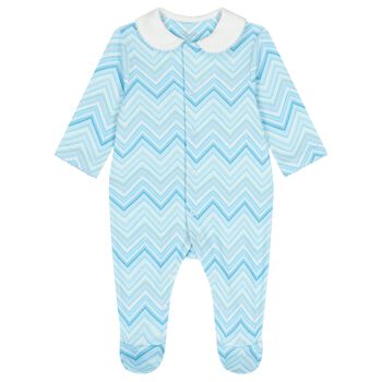 Baby Boys Blue Zig Zag Babygrow 
