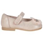 Younger Girls Rose Gold Flower Shoes, 2, hi-res