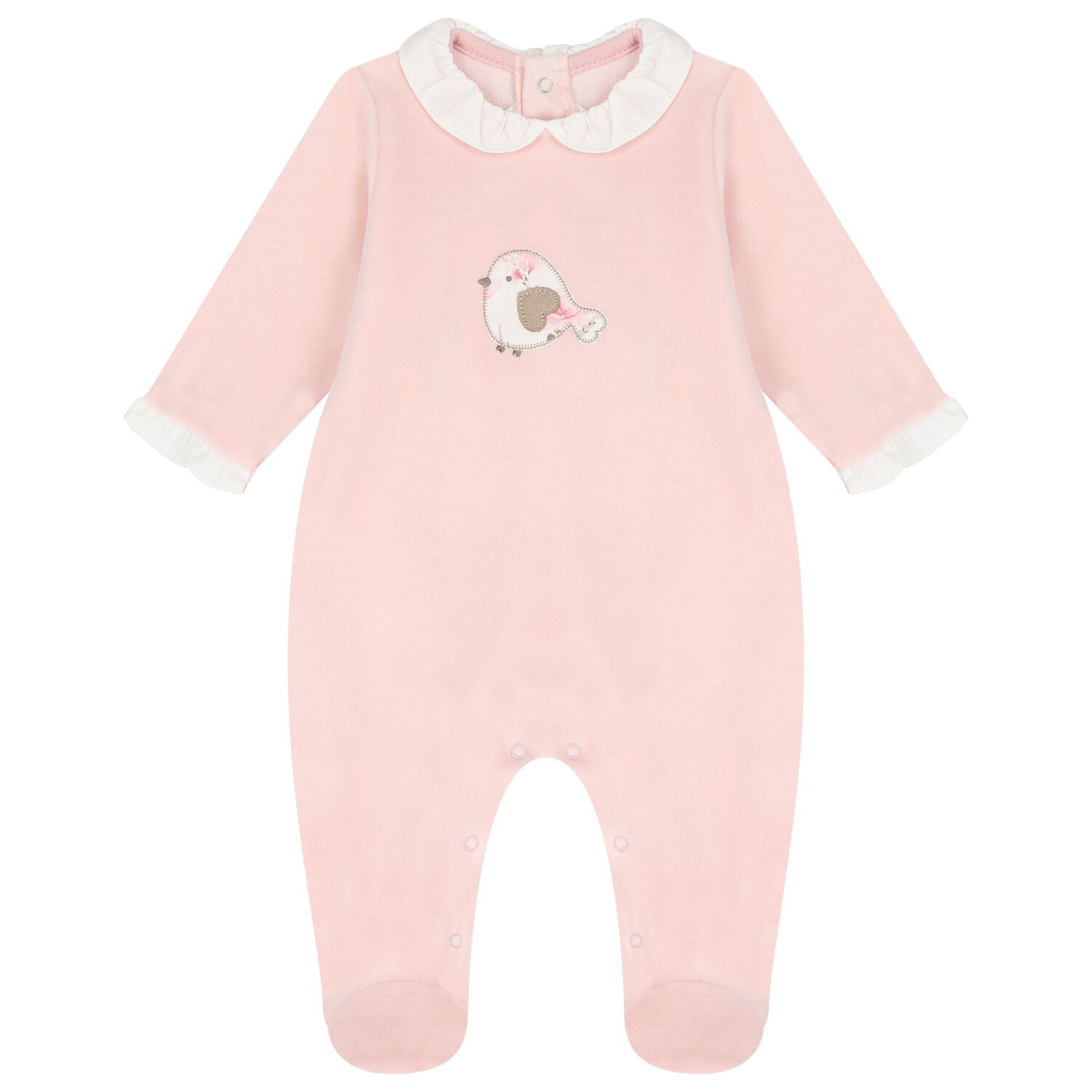 Baby Girls Ivory & Pink Babygrows ( 2-Pack ), 1, hi-res