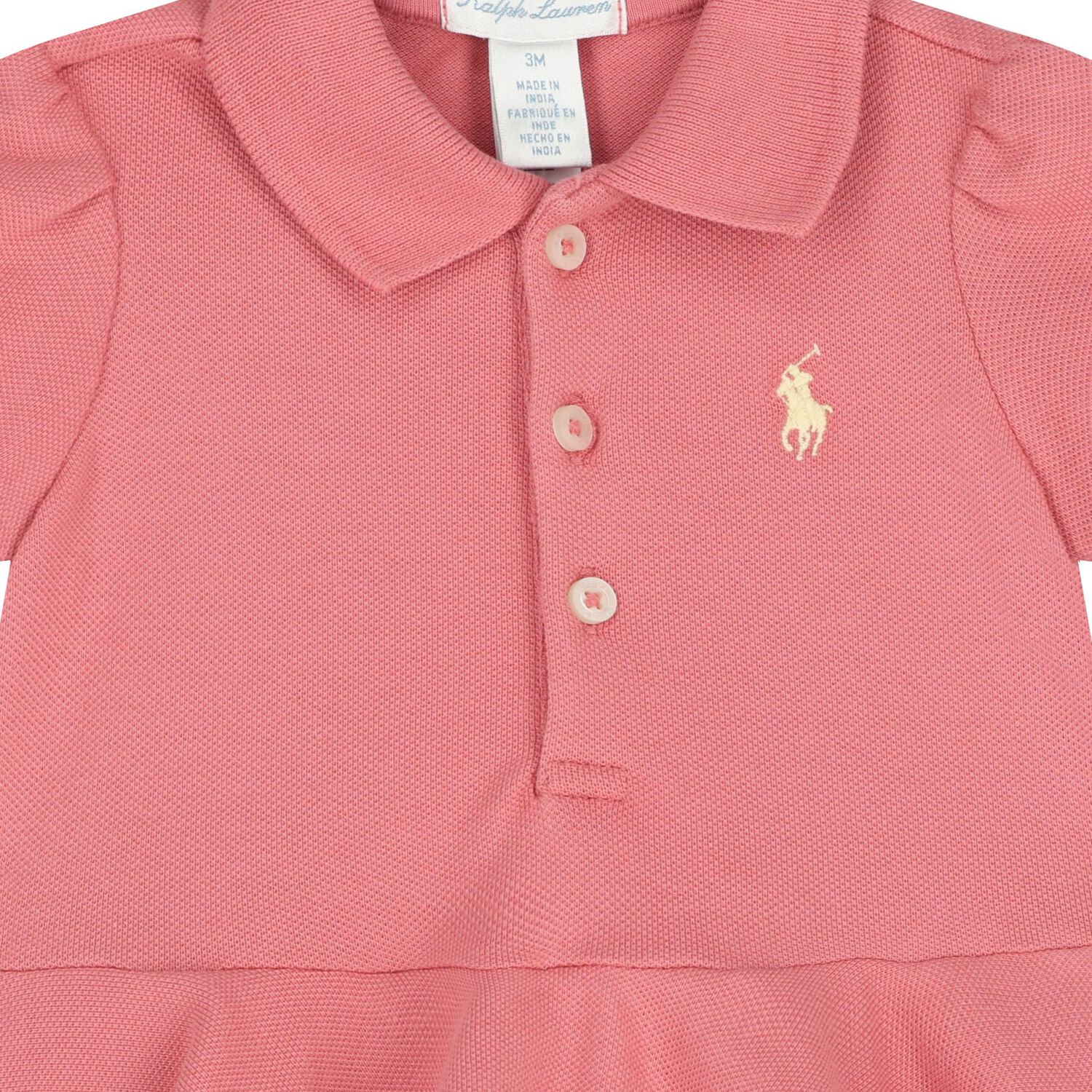 Baby Girls Pink Logo Romper, 1, hi-res