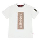 Younger Boys White Logo T-Shirt, 2, hi-res