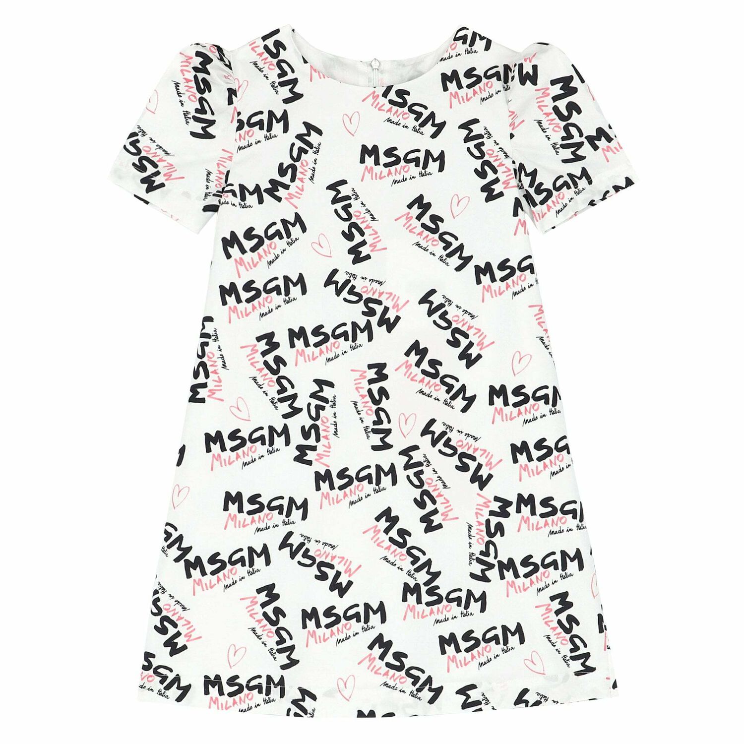 Girls White Logo Dress, 1, hi-res