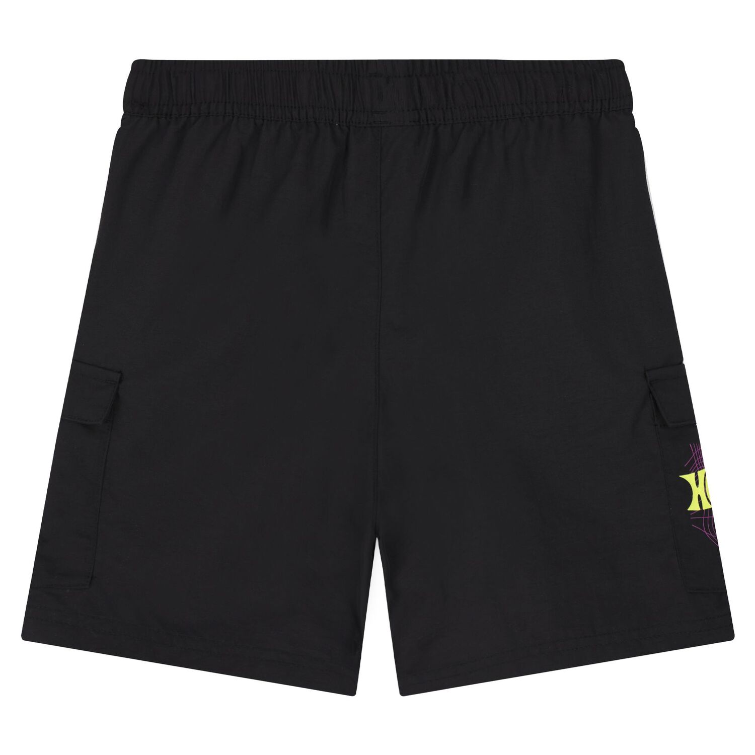 Boys Black Hot Wheels Logo Shorts, 1, hi-res