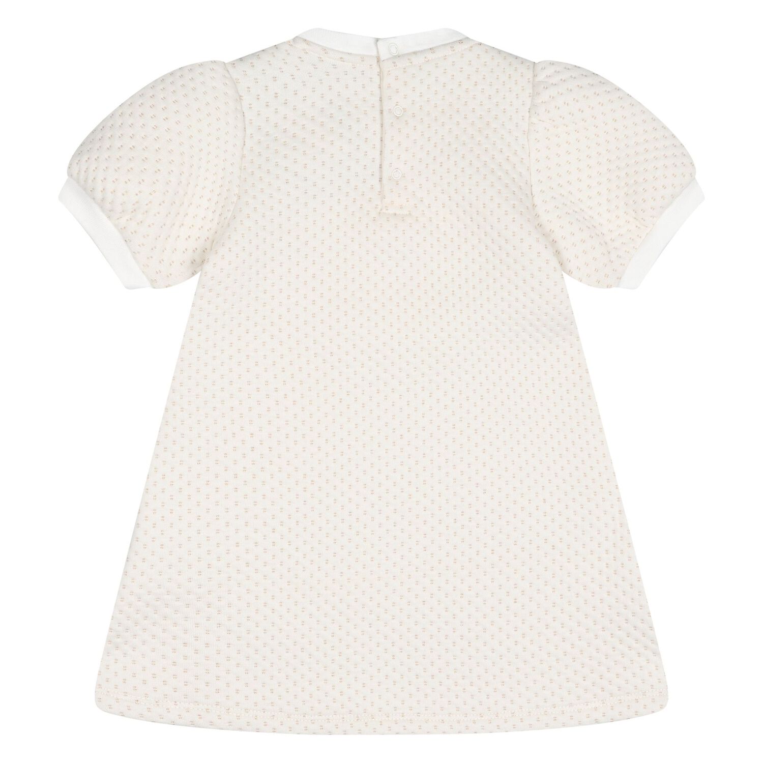 Younger Girls Ivory Faux Fur Teddy Bear Dress, 1, hi-res