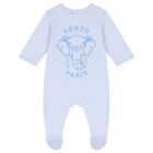 Baby Boys Blue Elephant Logo Babygrow Gift Set, 2, hi-res