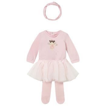 Baby Girls Pink 3 Piece Bodysuit & Tutu Set