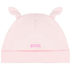 Baby Girls Pink Logo Hat, 1, hi-res