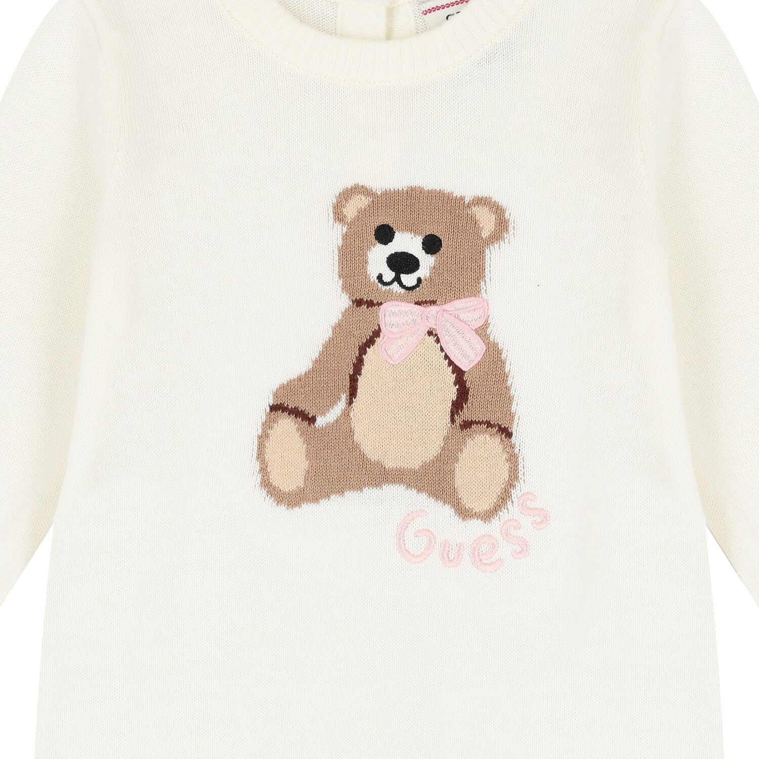 Baby Girls Ivory Teddy Bear Romper, 1, hi-res