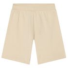 Boys Beige Logo Shorts, 2, hi-res