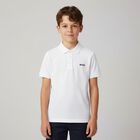 Boys White Logo Polo Shirt, 2, hi-res