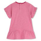 Younger Girls Pink Logo Ruffle Dress , 1, hi-res
