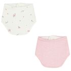 Baby Girls White & Pink Bibs ( 2 Pack ), 2, hi-res