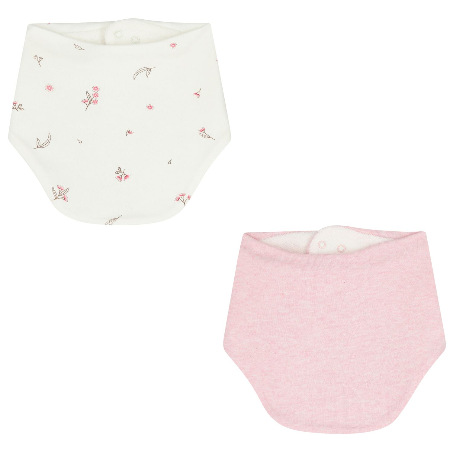 Baby Girls White & Pink Bibs ( 2 Pack ), 2, hi-res