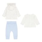 Baby Boys Ivory & Blue 3 Piece Tracksuit, 3, hi-res