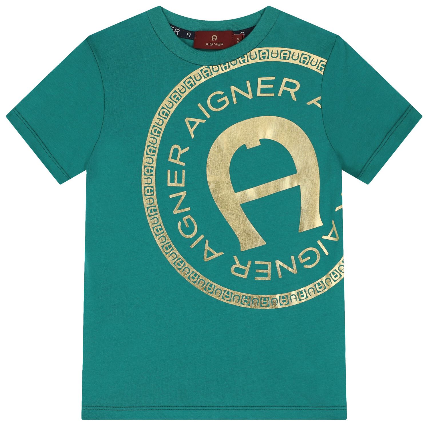 Boys Green & Gold Logo T-Shirt, 2, hi-res