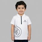 Younger Boys White Logo Polo Shirt, 1, hi-res