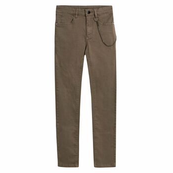 Boys Khaki Jeans Style Trousers