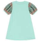 Girls Green Logo Bag Dress, 1, hi-res