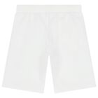 Boys White Logo Shorts, 1, hi-res
