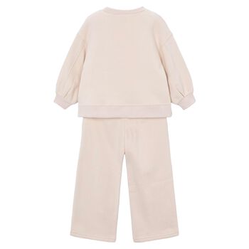 Girls Beige Puppy Tracksuit