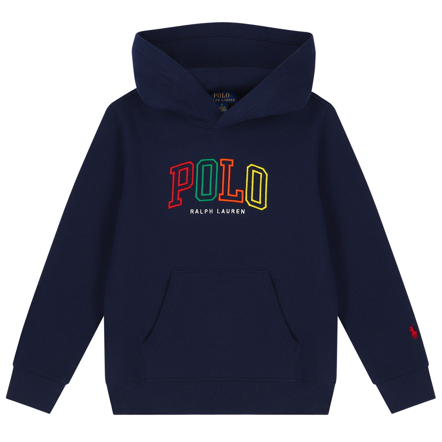 Boys Navy Blue Logo Hooded Top, 1, hi-res image number null